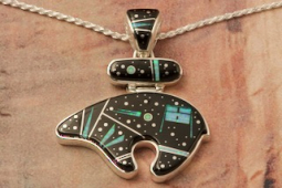 Calvin Begay Night Sky Bear Pendant with Mystical Yei